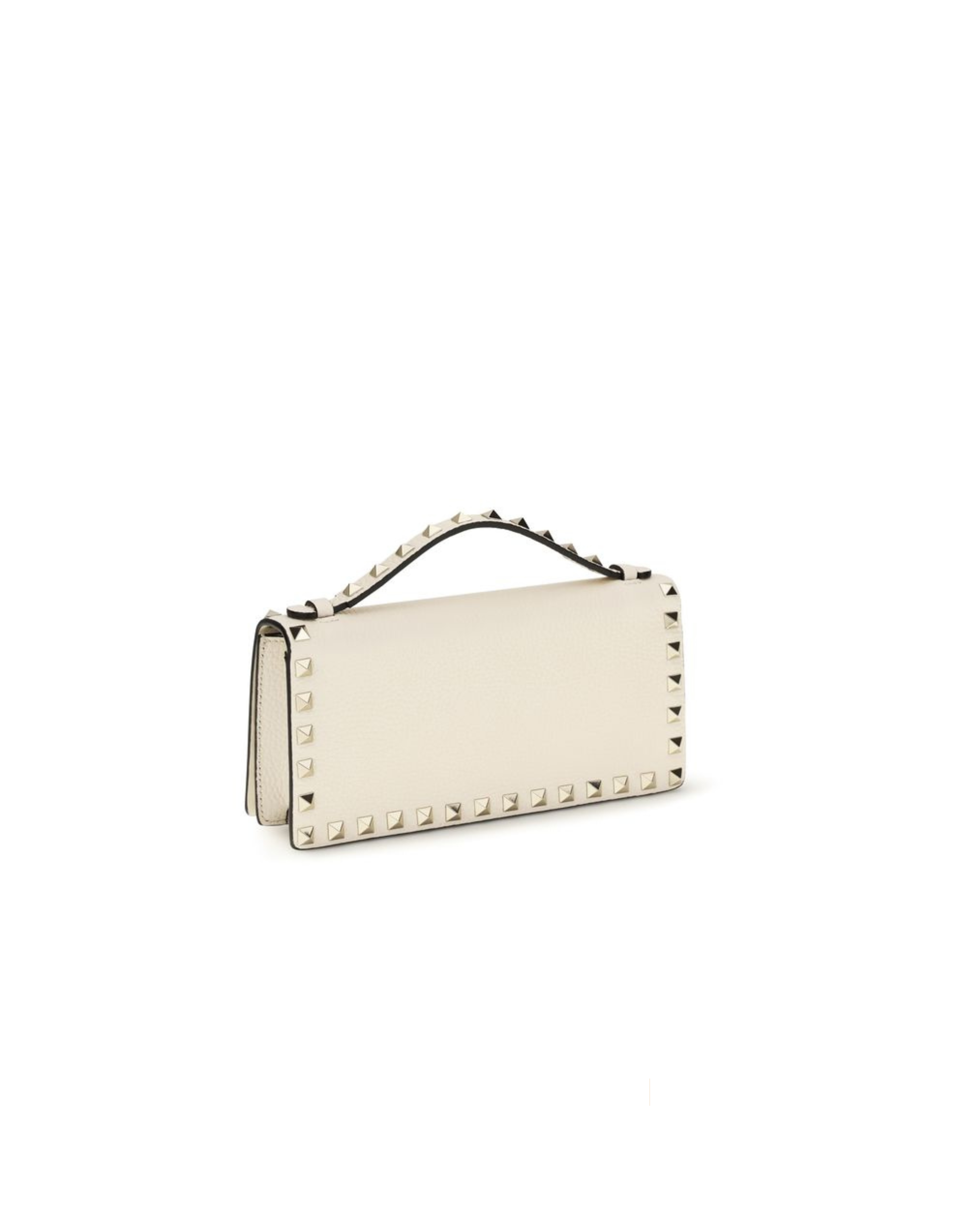 Valentino Garavani – Rockstud Chain Wallet in Pelle di Vitello Avorio