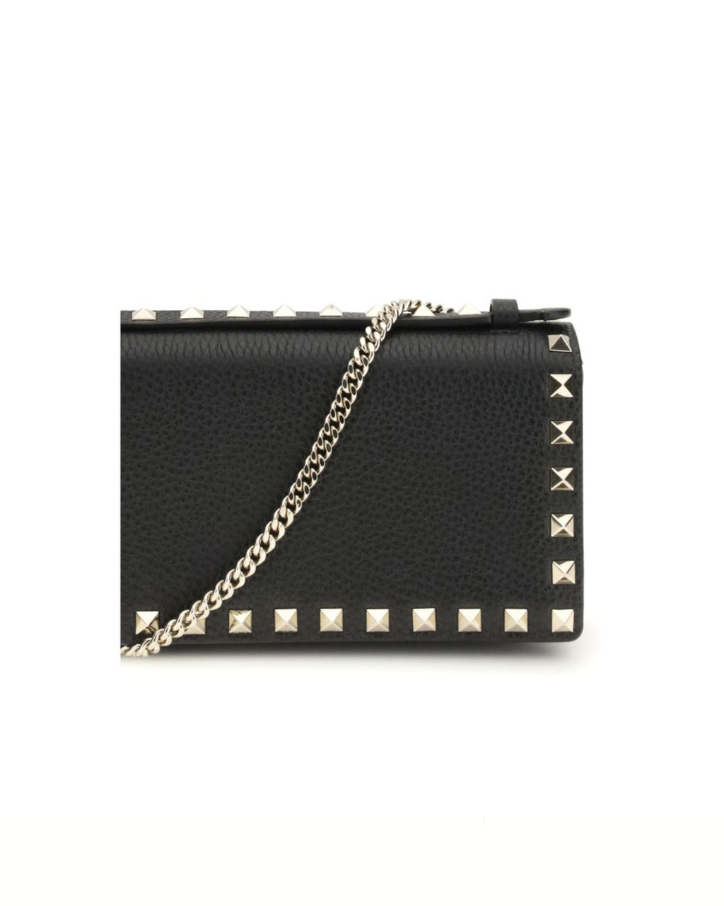 Valentino Garavani - Rockstud Chain Wallet in Pelle Nera