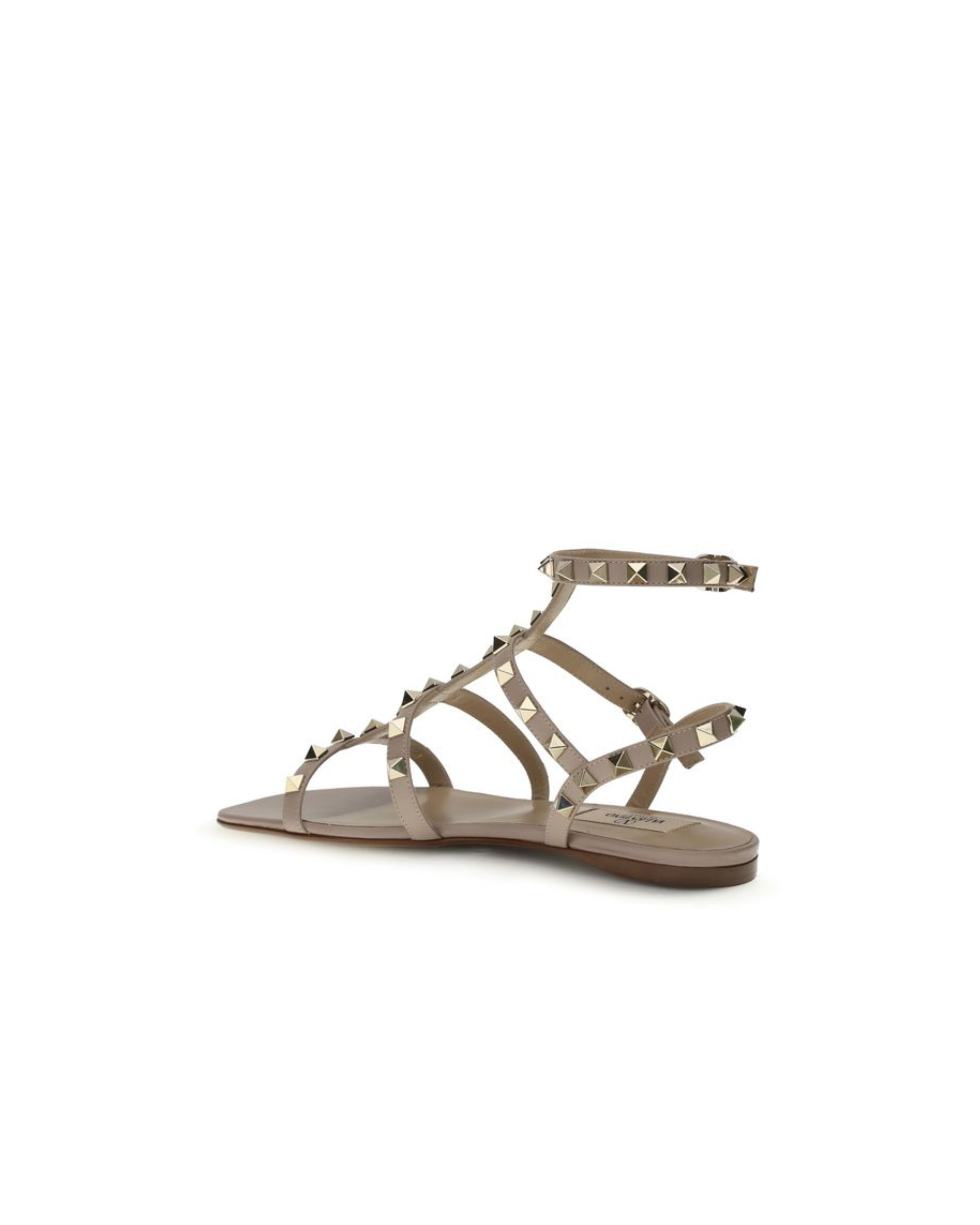 Valentino Garavani – Rockstud Leather Sandals Beige