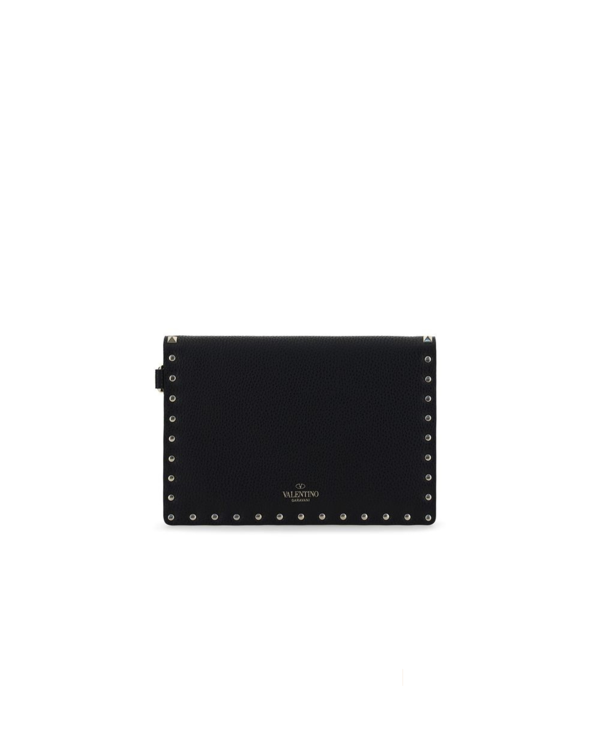 Valentino Garavani – Rockstud Pouch in Pelle di Vitello Granata con Polsiera