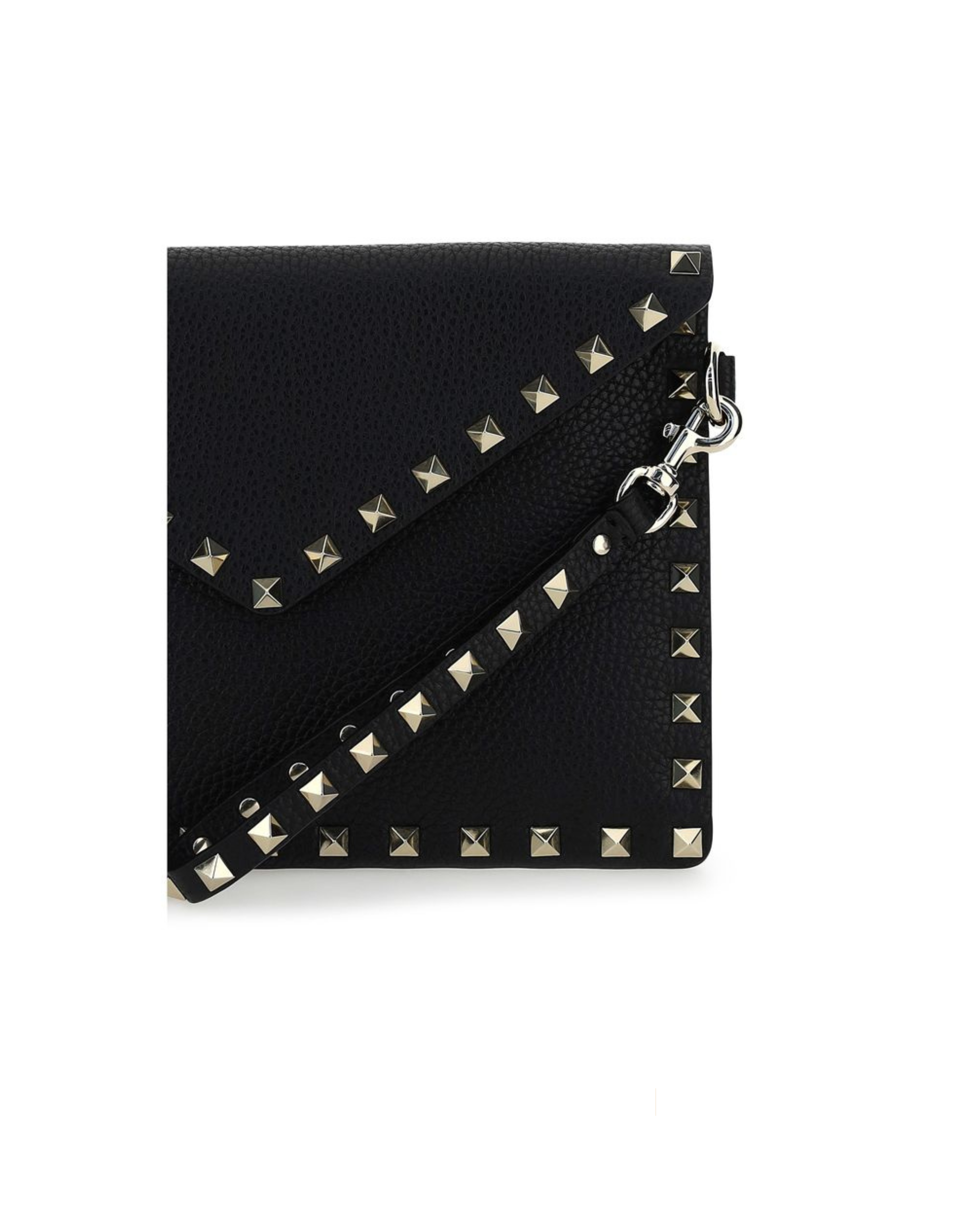 Valentino Garavani – Rockstud Pouch in Pelle di Vitello Granata con Polsiera