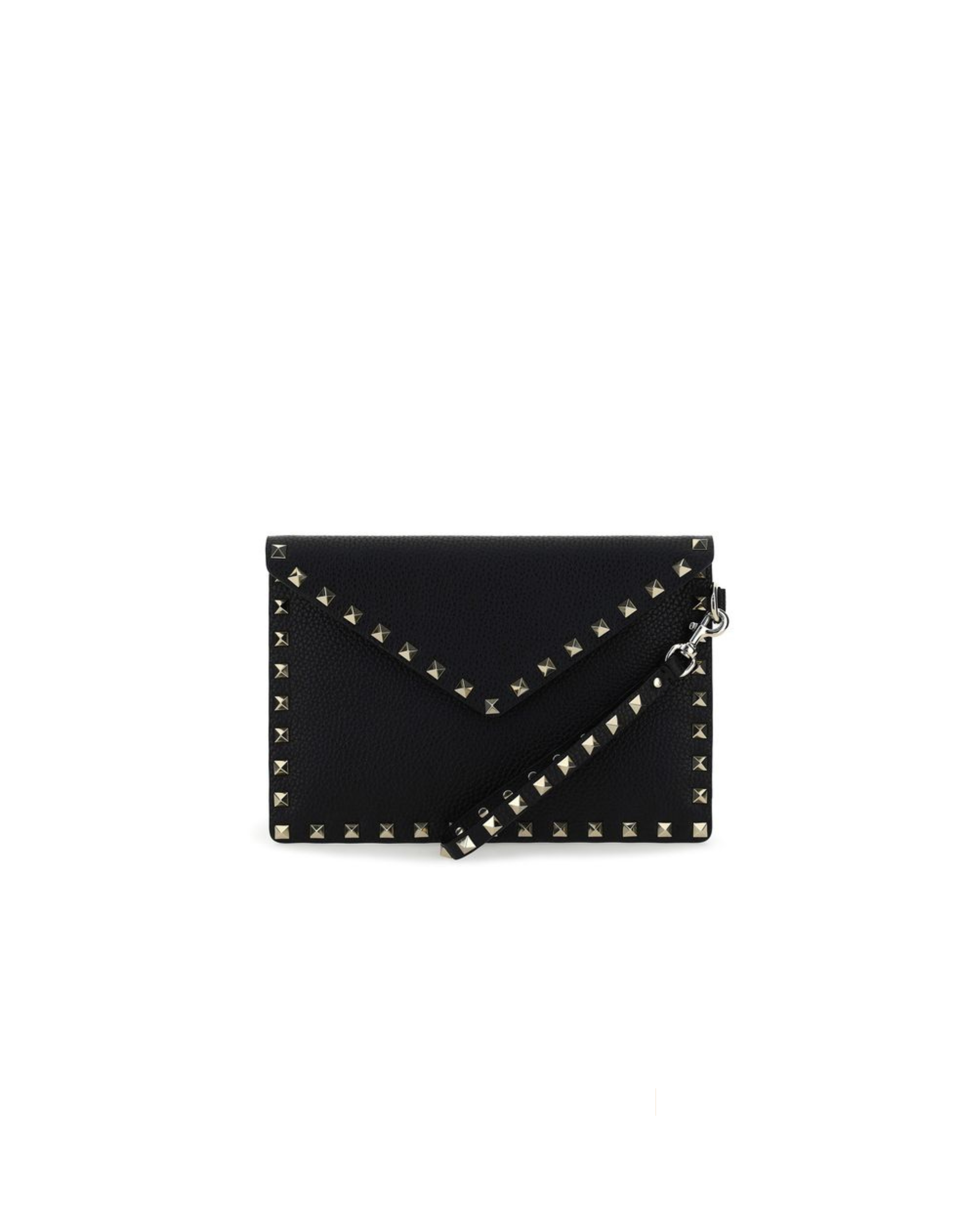 Valentino Garavani – Rockstud Pouch in Pelle di Vitello Granata con Polsiera