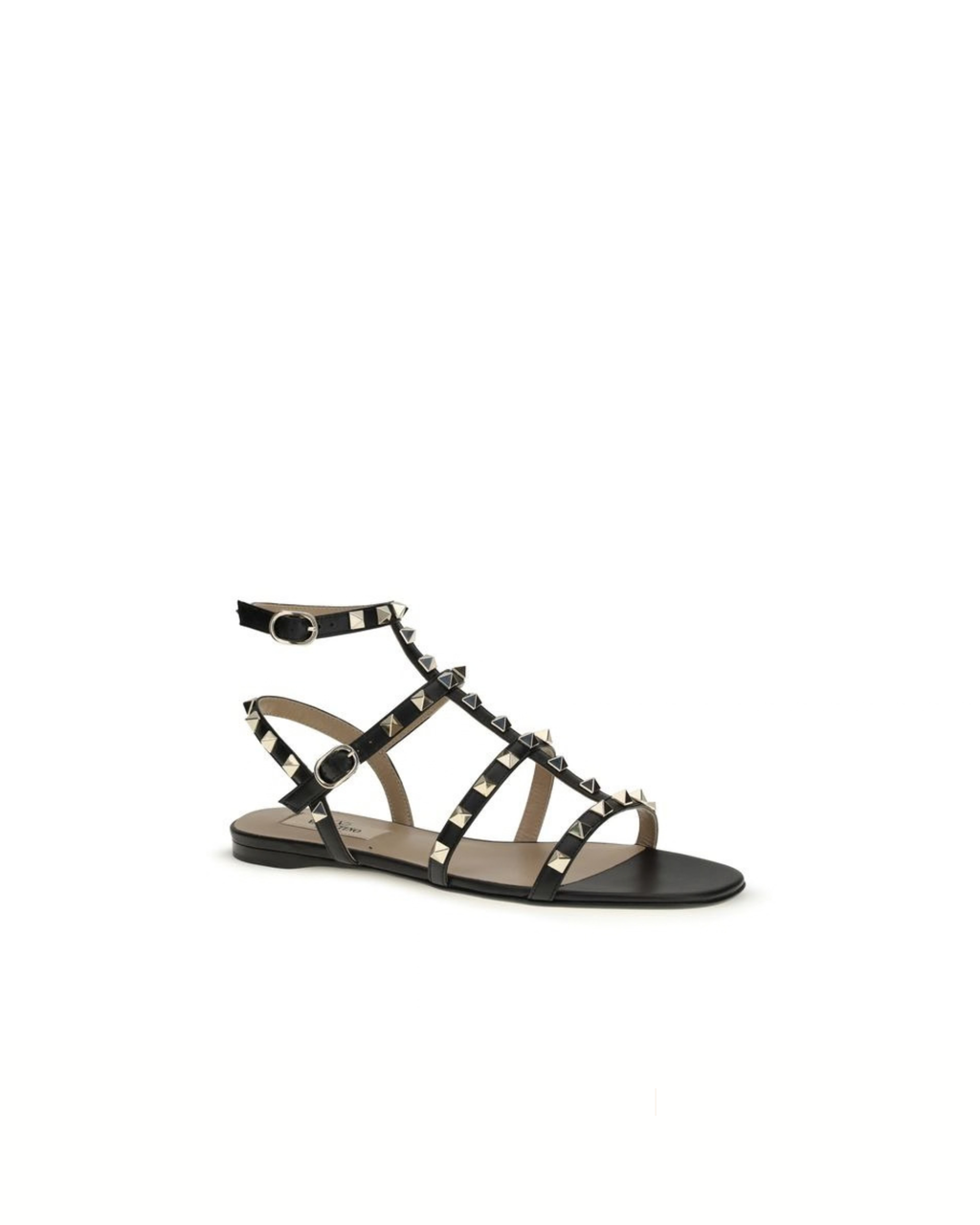 Valentino Garavani Rockstud Sandali Neri in Pelle