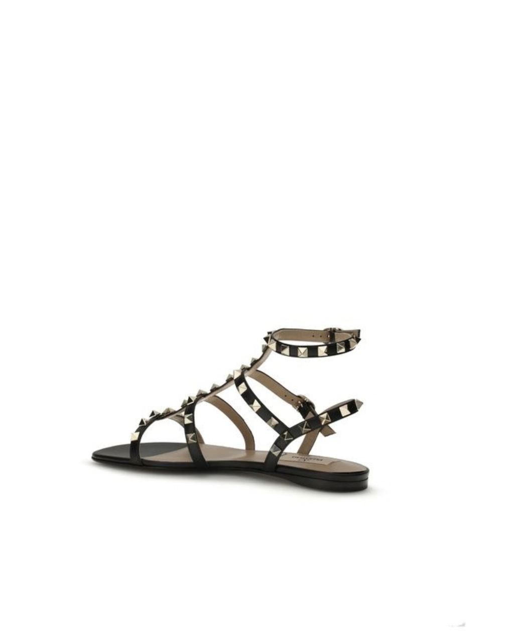 Valentino Garavani Rockstud Sandali Neri in Pelle
