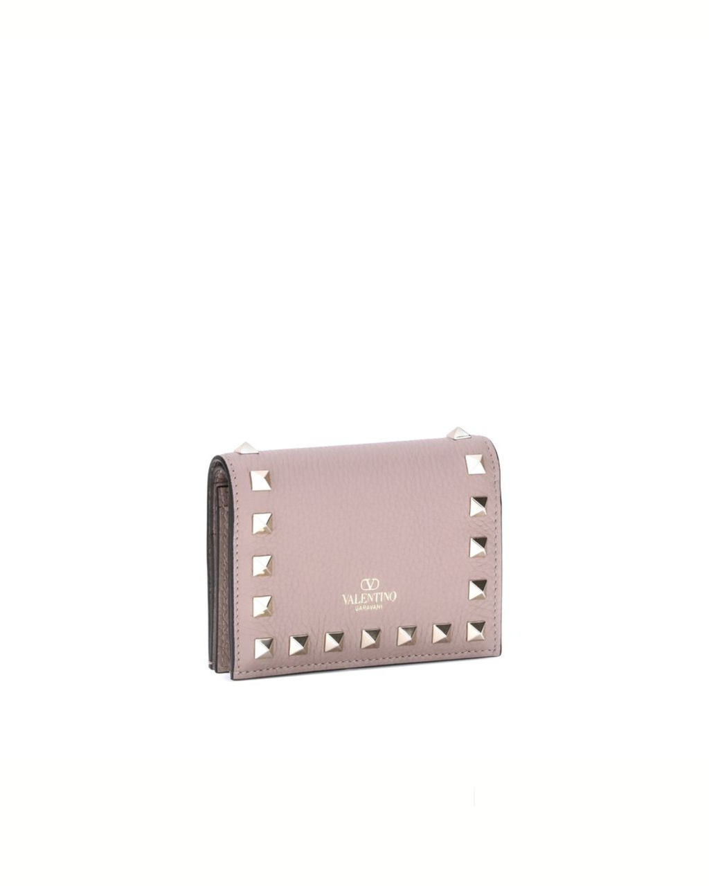 Valentino Garavani - Rockstud Wallet in Pelle Rosa con Borchie