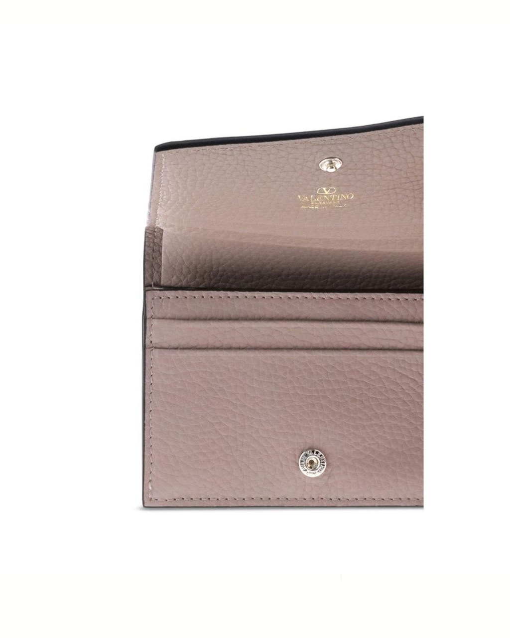 Valentino Garavani - Rockstud Wallet in Pelle Rosa con Borchie
