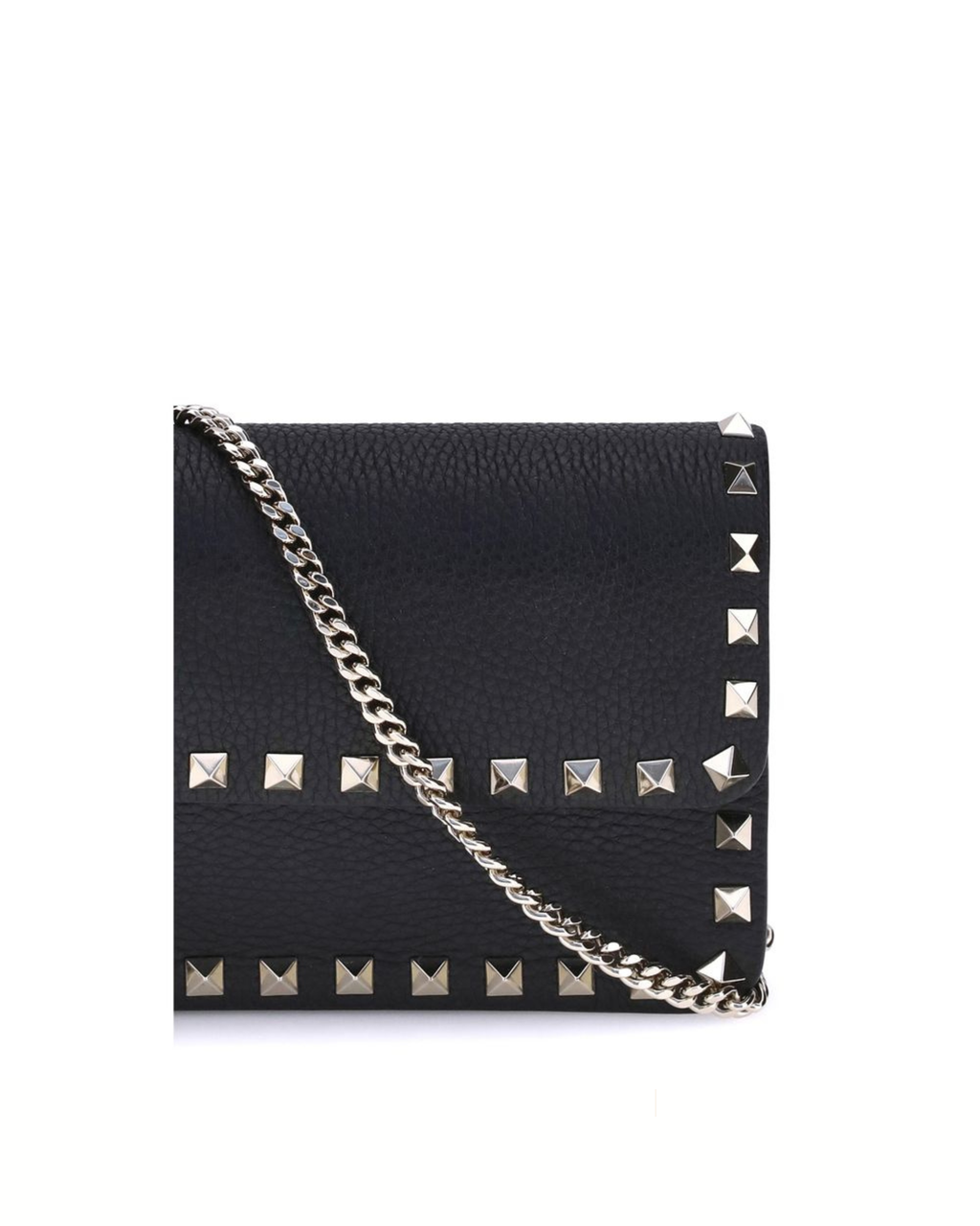 Valentino Garavani - Rockstud Wallet con Tracolla in Pelle Nera