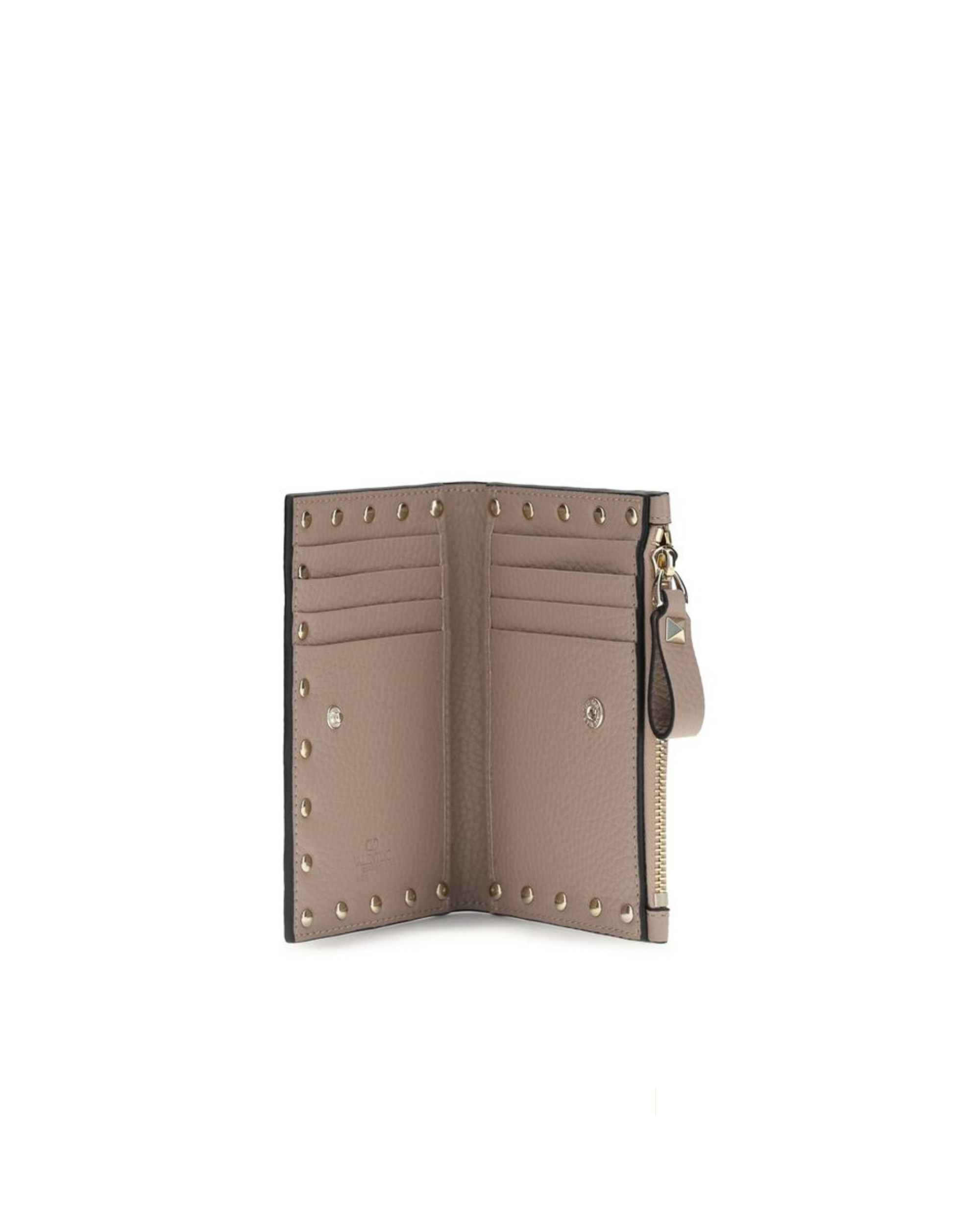 Valentino Garavani - Rockstud Zip Card Holder in Pelle Rosa