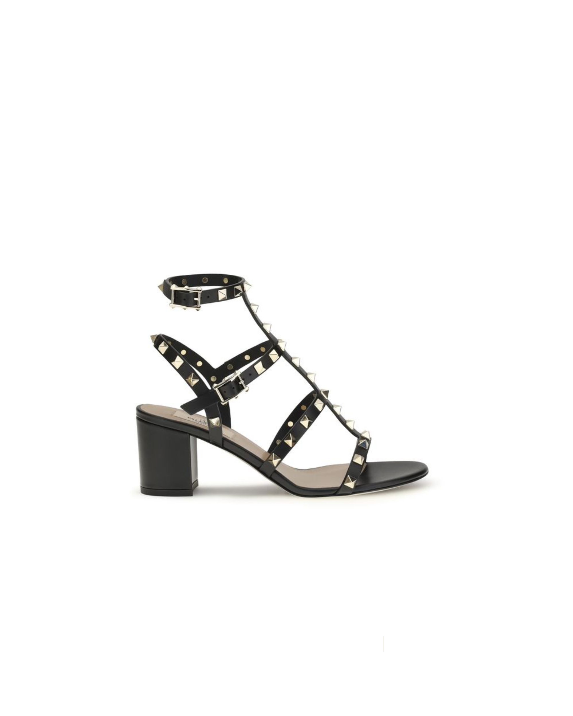 Valentino Garavani – Sandali Rockstud 60 in Pelle di Vitello Nera