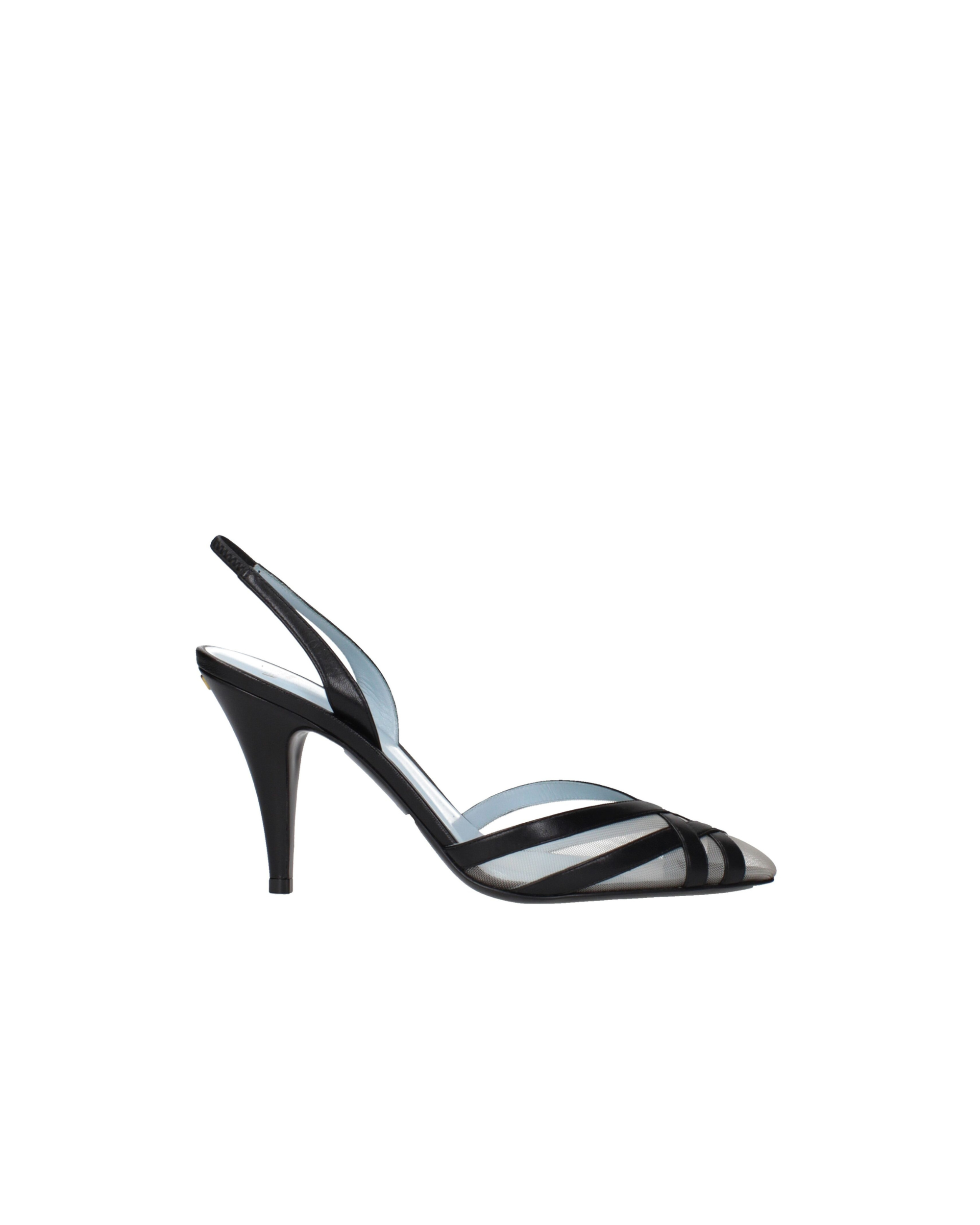 Valentino Garavani – Slingback in Pelle e Tulle con Tacco Alto