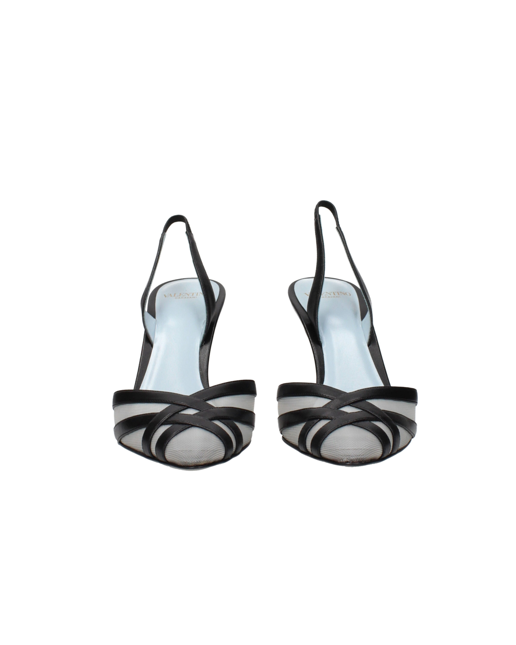 Valentino Garavani – Slingback in Pelle e Tulle con Tacco Alto