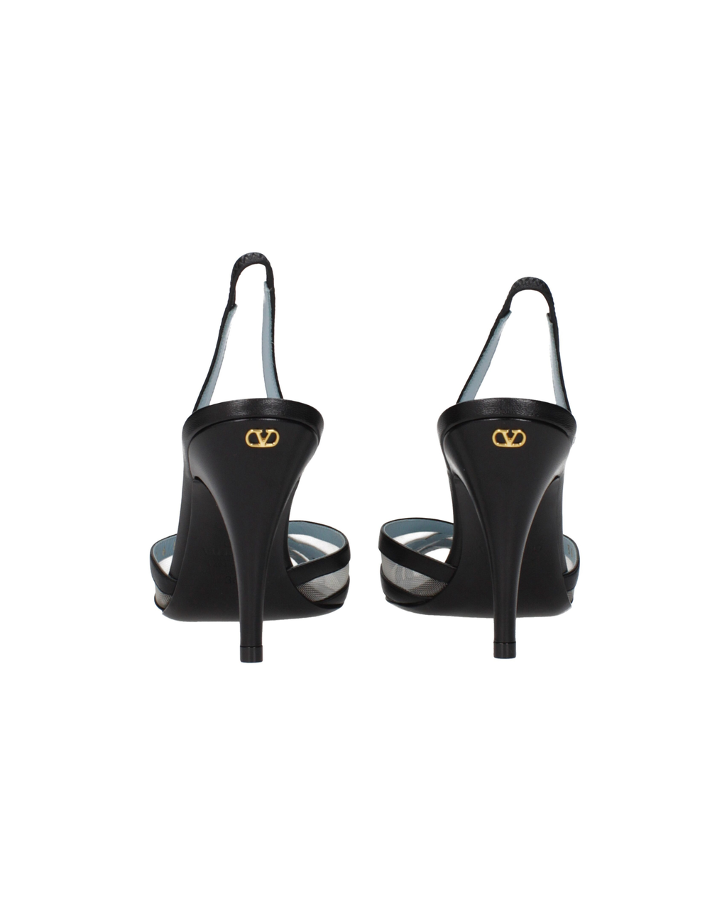 Valentino Garavani – Slingback in Pelle e Tulle con Tacco Alto