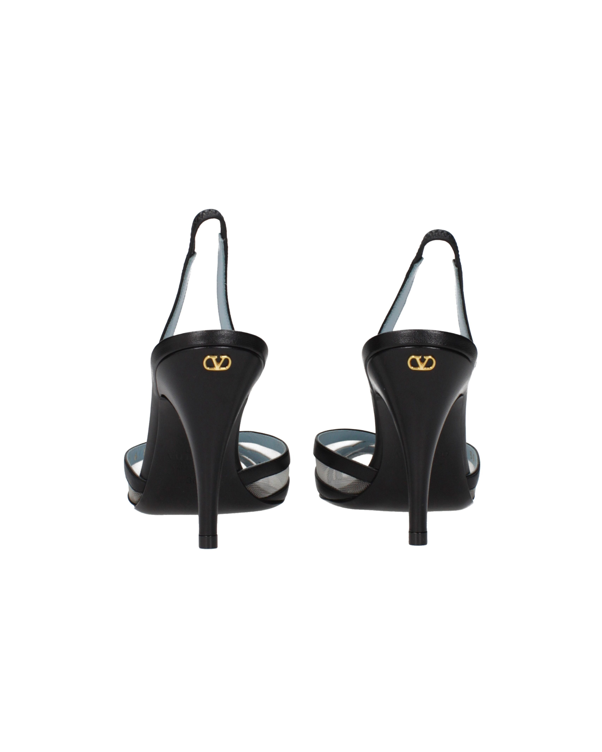 Valentino Garavani – Slingback in Pelle e Tulle con Tacco Alto