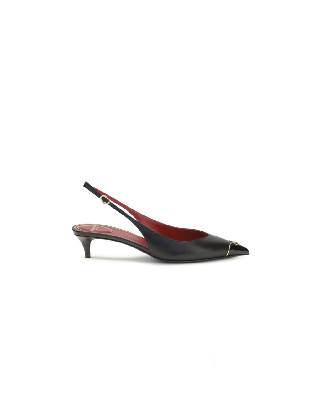 Valentino Garavani – Slingback VLogo Signature in Pelle Nera con Tacco Kitten