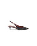 Valentino Garavani – Slingback VLogo Signature in Pelle Nera con Tacco Kitten