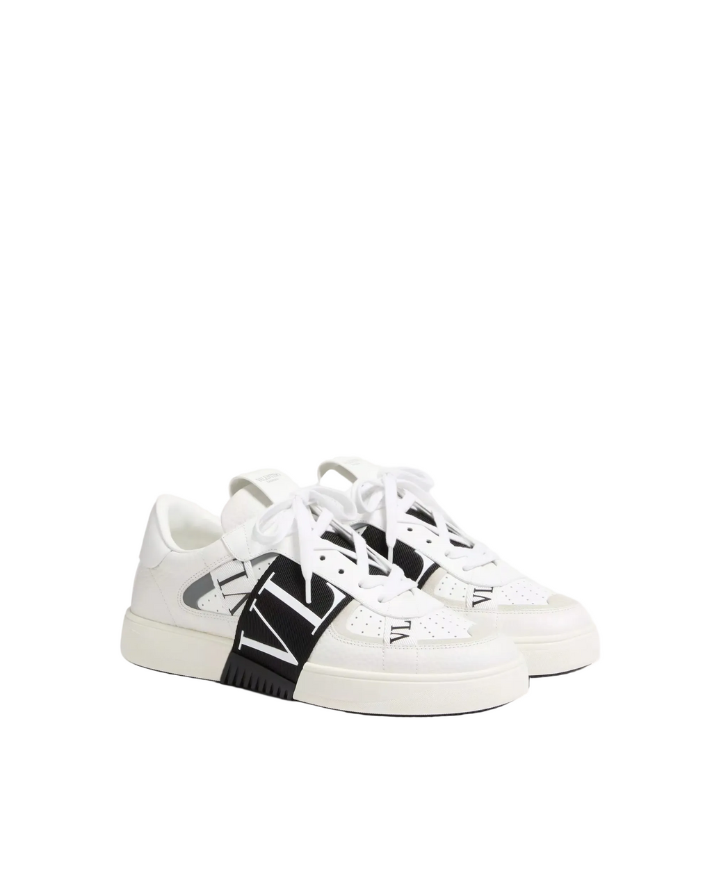 Valentino Garavani - VL7N White Leather Low-Top Sneakers