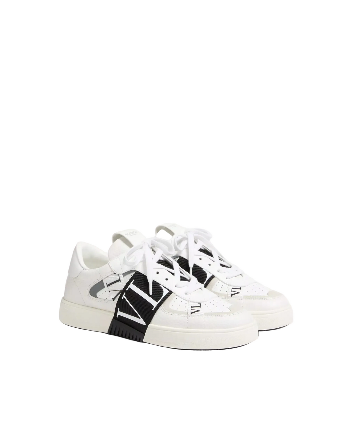Valentino Garavani - VL7N White Leather Low-Top Sneakers
