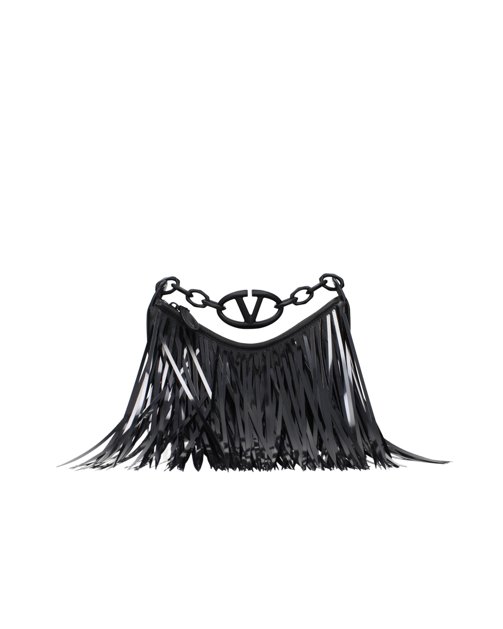 Valentino Garavani – VLogo Fringe Leather Shoulder Bag
