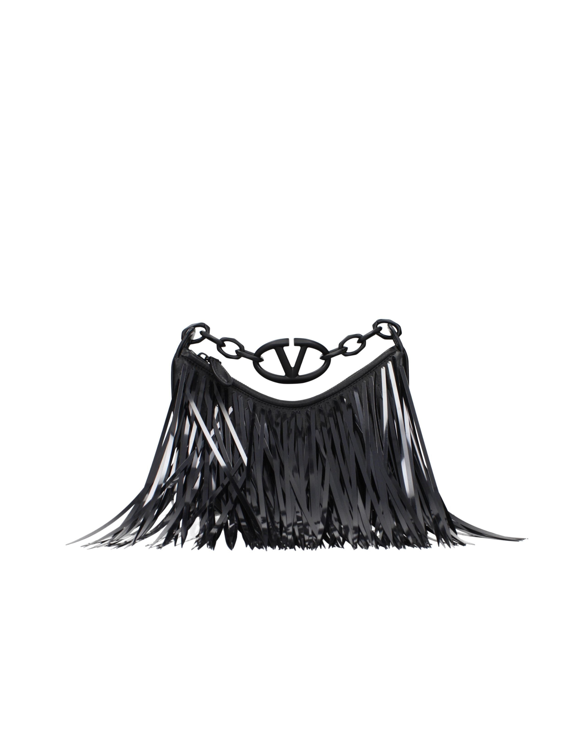 Valentino Garavani – VLogo Fringe Leather Shoulder Bag