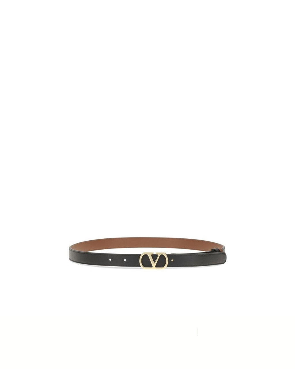 Valentino Garavani VLogo Signature Cintura Reversibile Nera e Marrone in Pelle