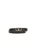 Valentino Garavani VLogo Signature Cintura Reversibile Nera e Marrone in Pelle