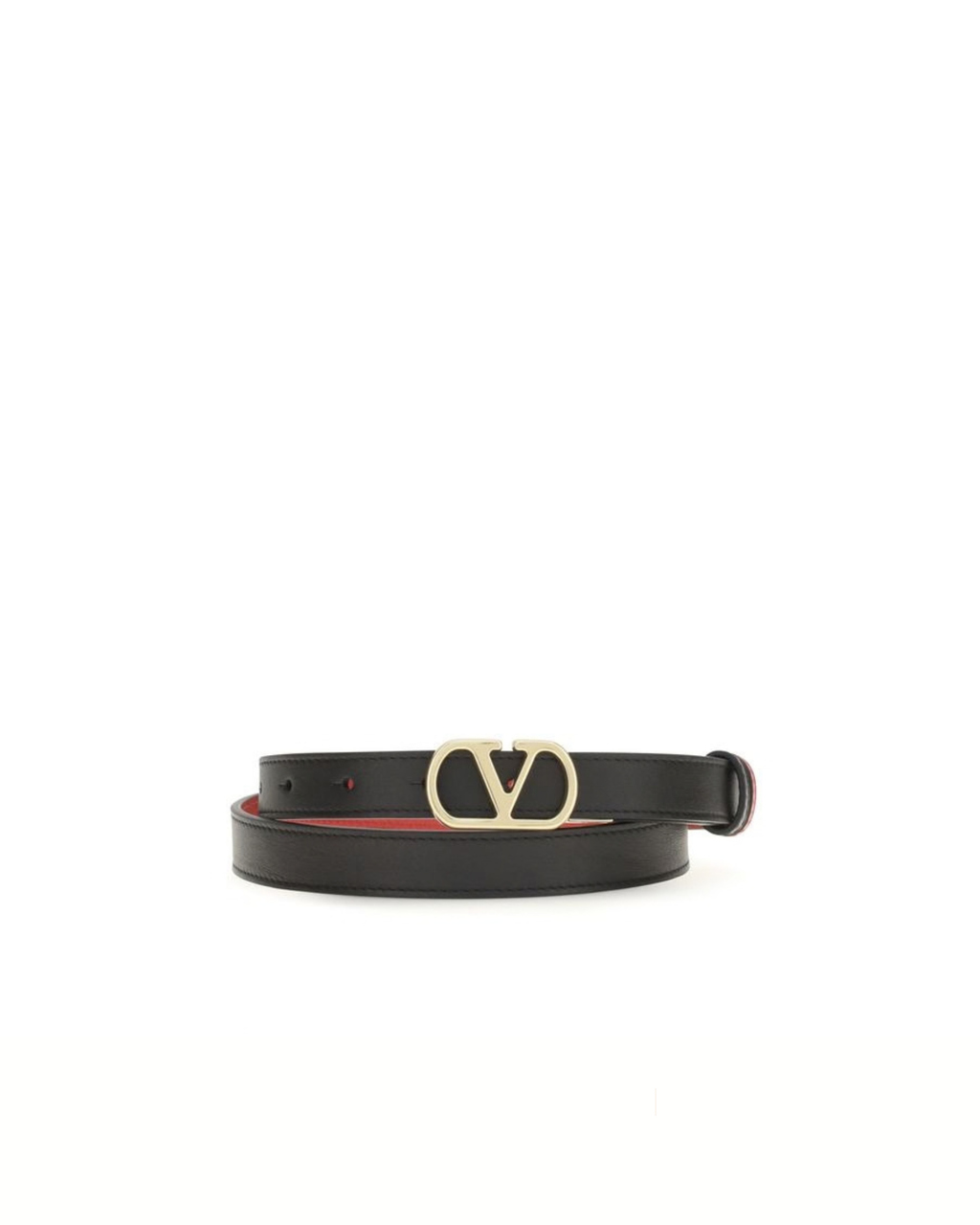 Valentino Garavani - VLogo Signature Cintura Reversibile in Pelle Nera