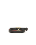Valentino Garavani - VLogo Signature Cintura Reversibile in Pelle Nera