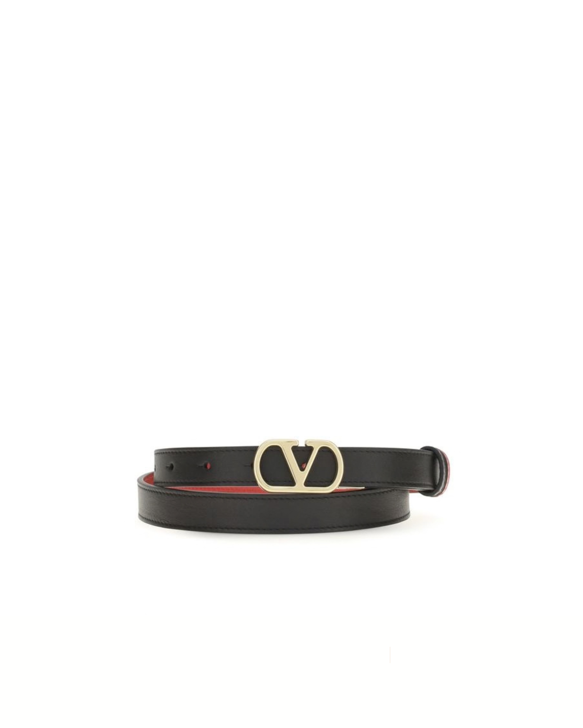 Valentino Garavani - VLogo Signature Cintura Reversibile in Pelle Nera