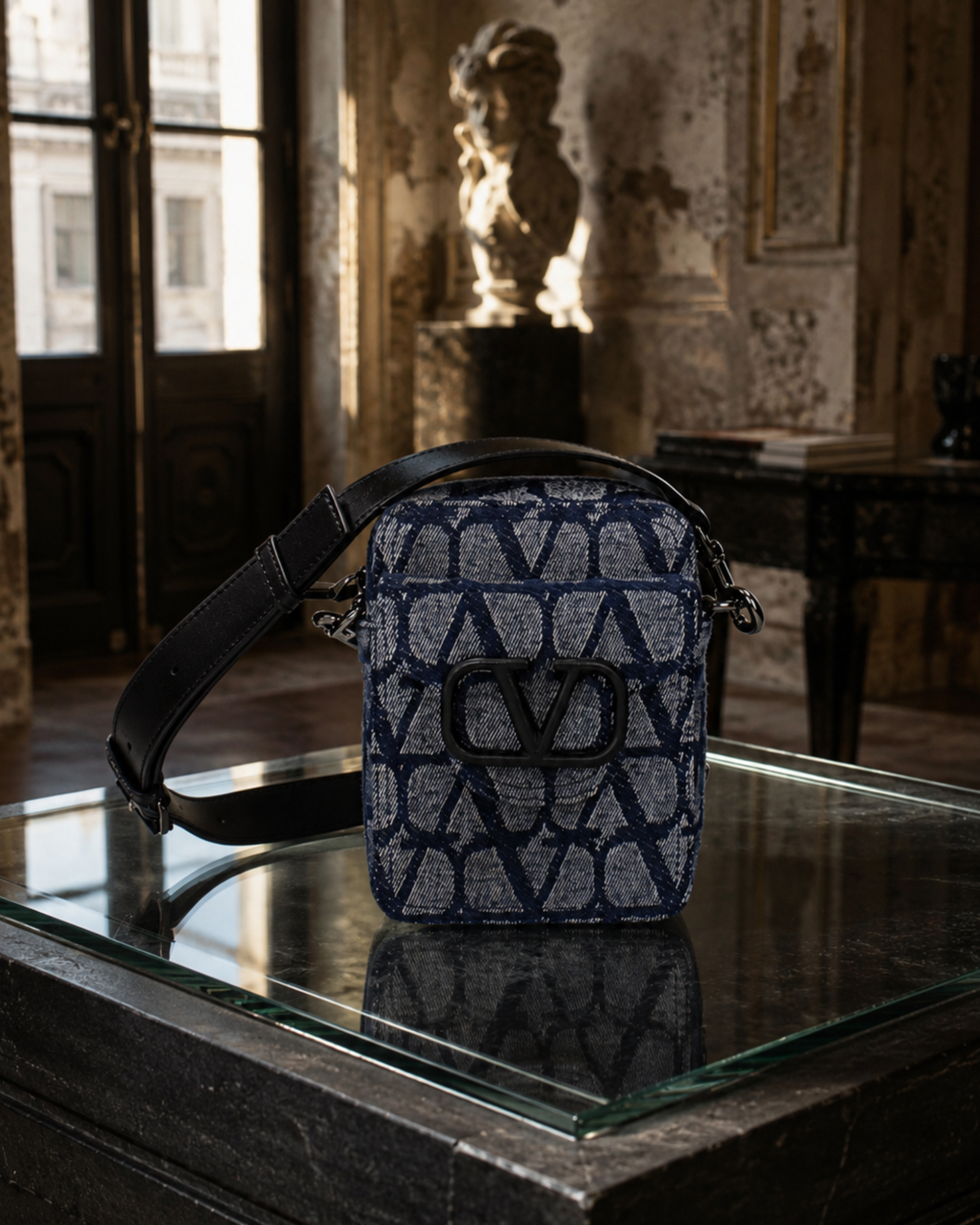 Valentino Garavani – VLogo Signature Denim Crossbody Bag