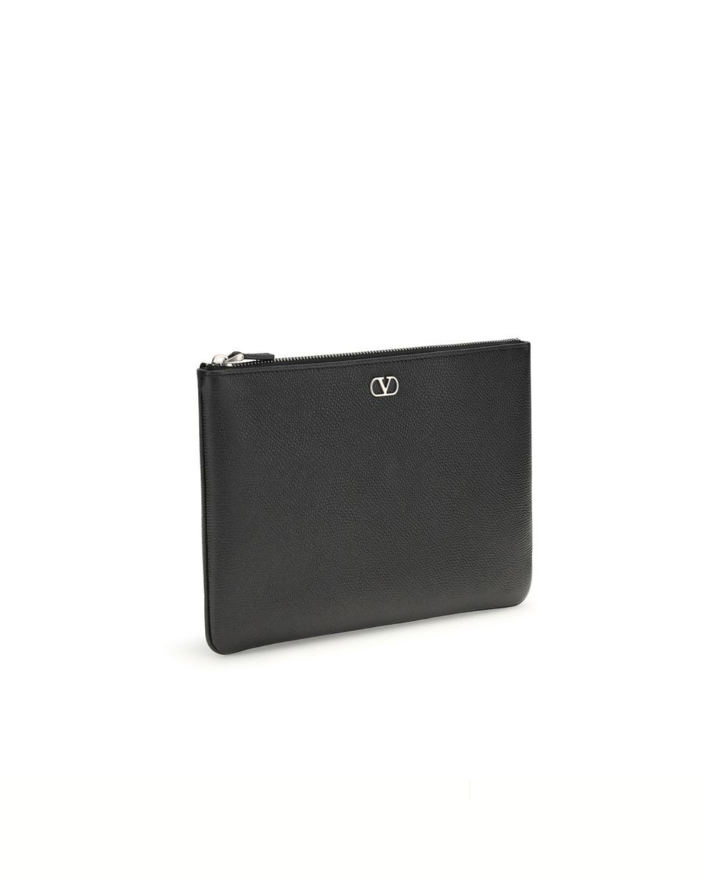 Valentino Garavani VLogo Signature Pouch in Pelle Nera