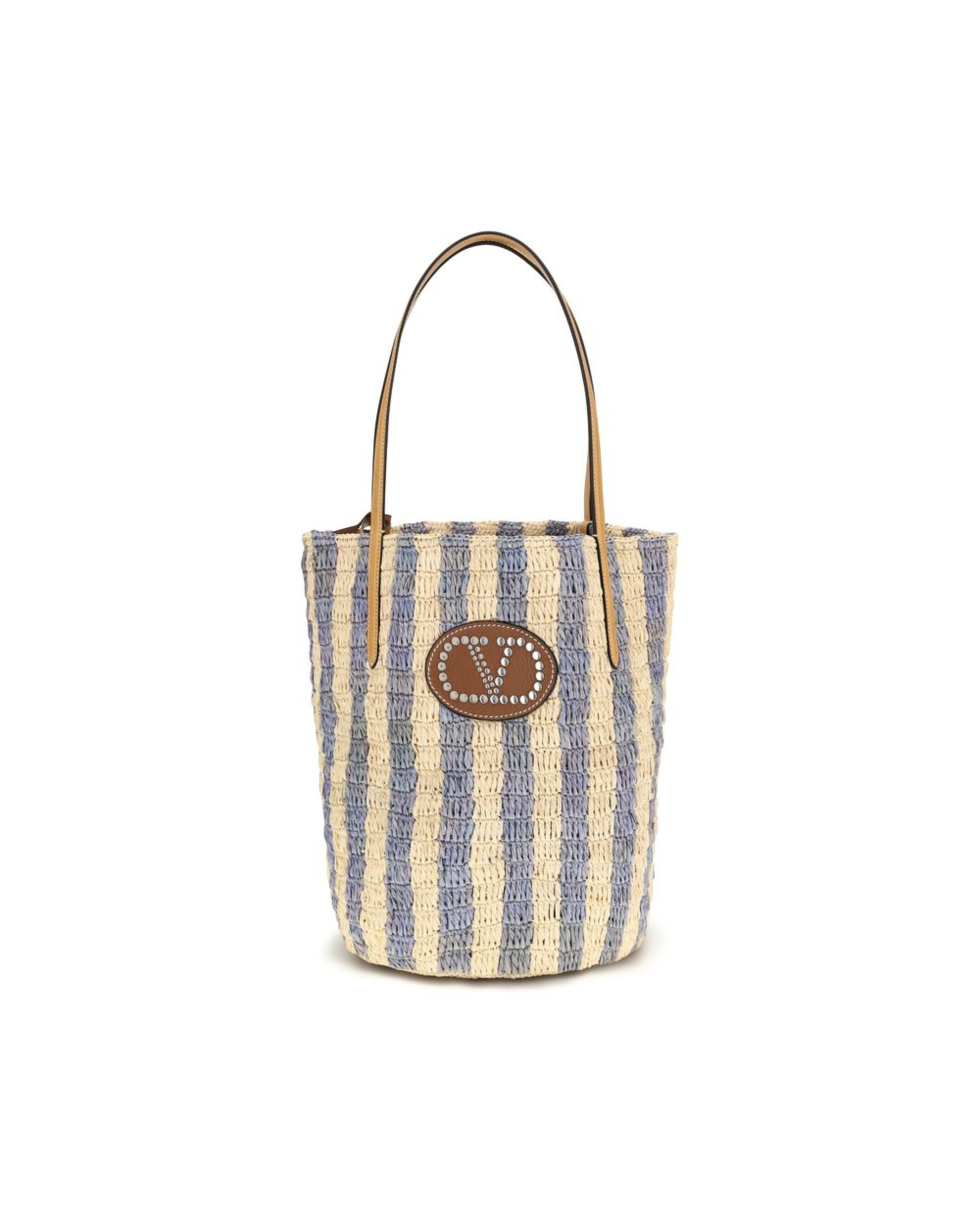 Valentino Garavani – Bucket Bag in Raffia a Righe