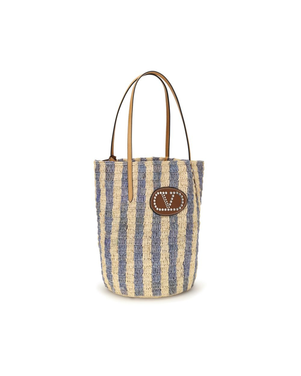 Valentino Garavani – Bucket Bag in Raffia a Righe