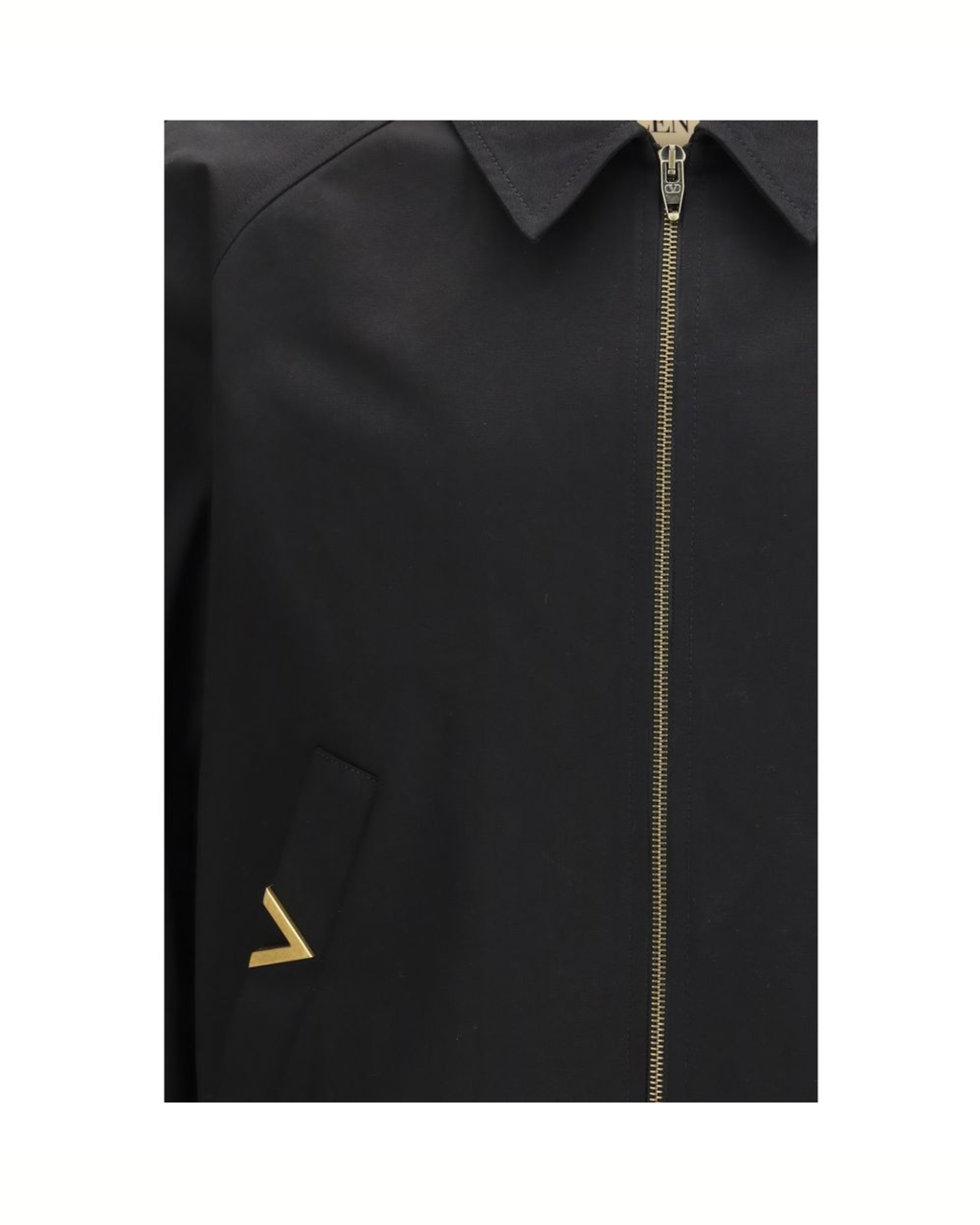 Valentino Giacca con Colletto e Zip in Cotone Nero