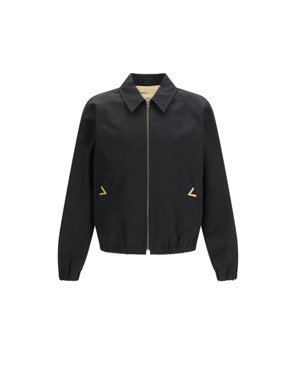 Valentino Giacca con Colletto e Zip in Cotone Nero