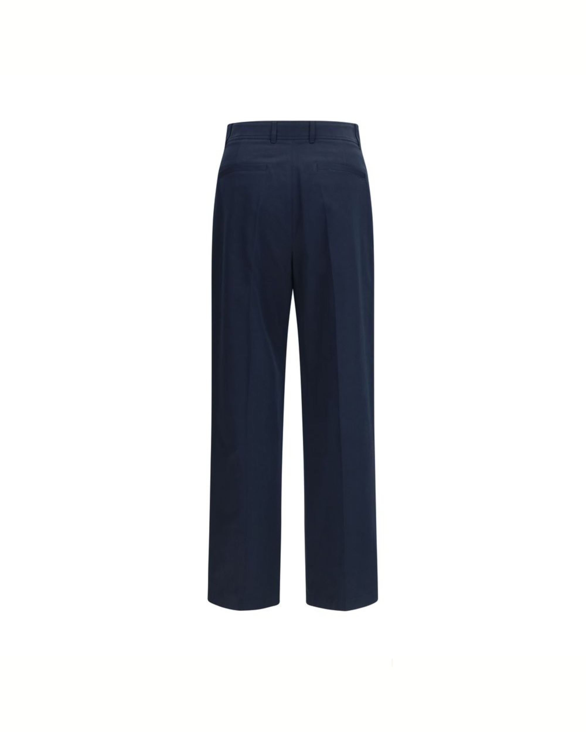 Blue Cotton Casual Pants