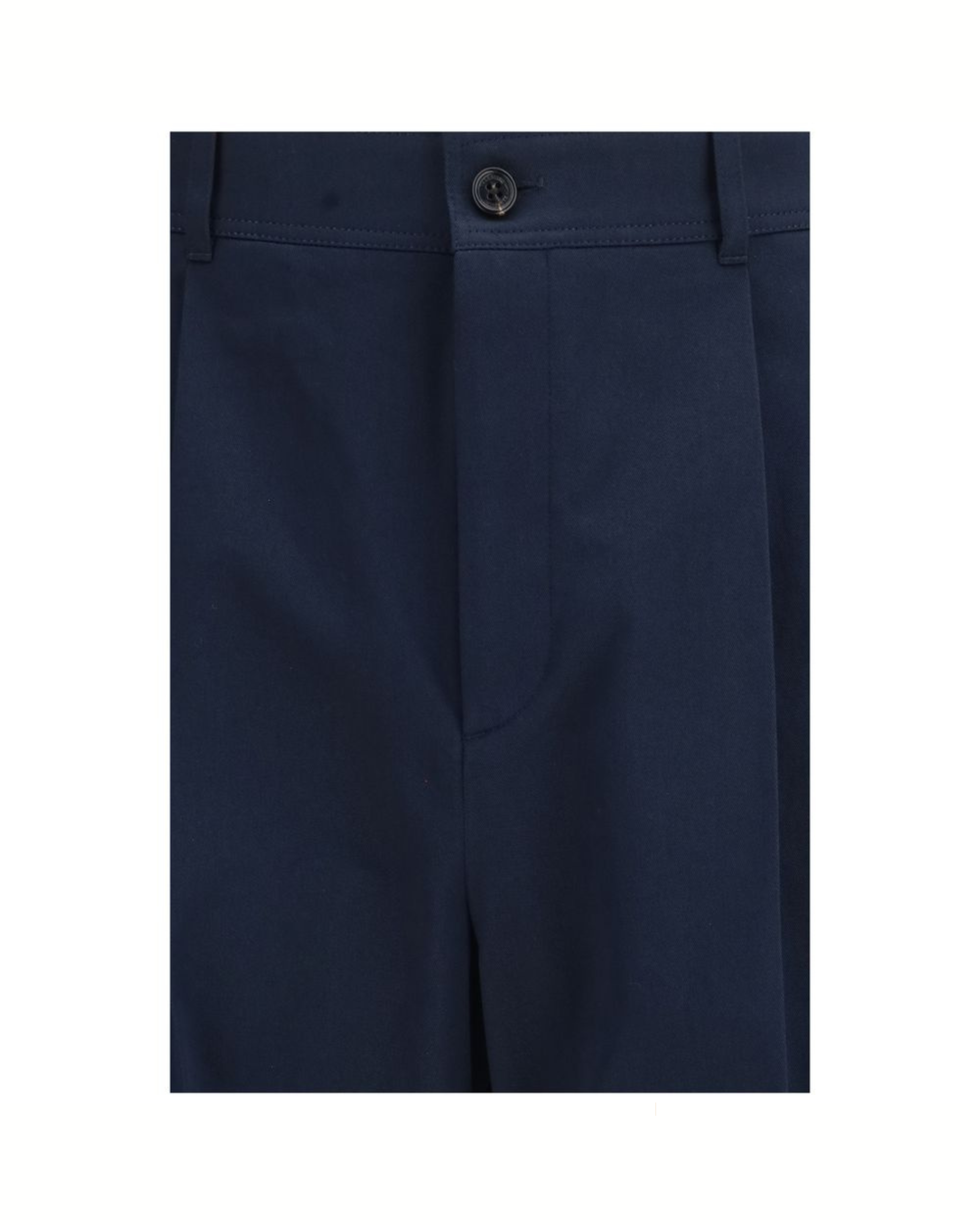 Blue Cotton Casual Pants