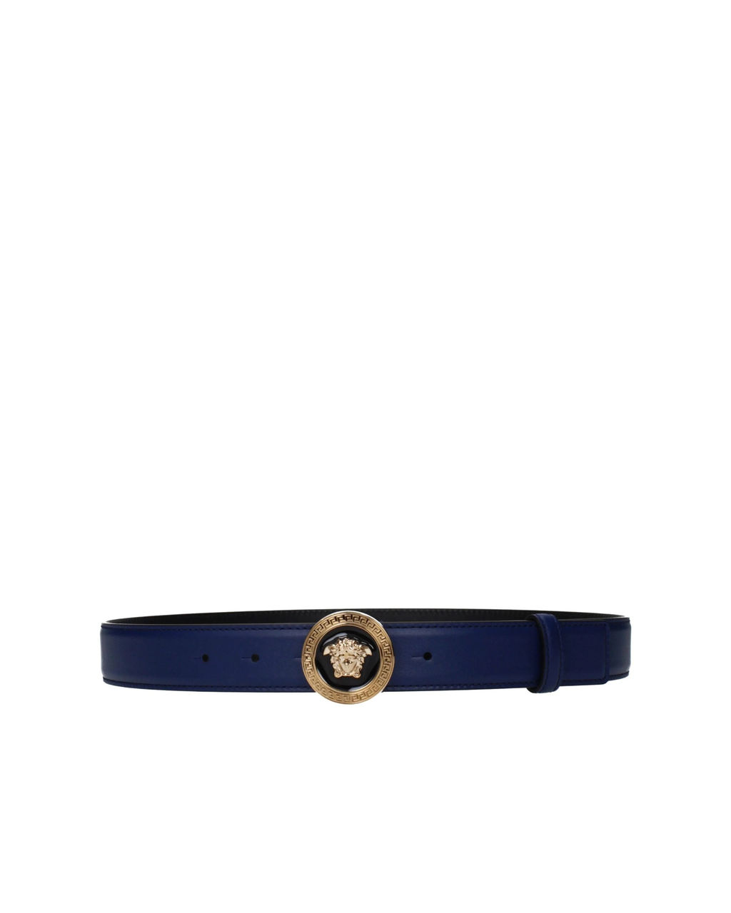 Versace – Medusa Heritage Leather Belt Blue