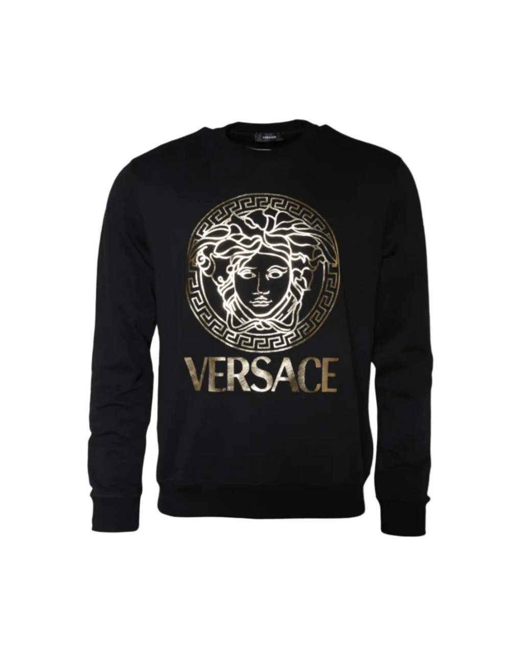 Versace – Medusa Logo Cotton Sweatshirt Black & Gold