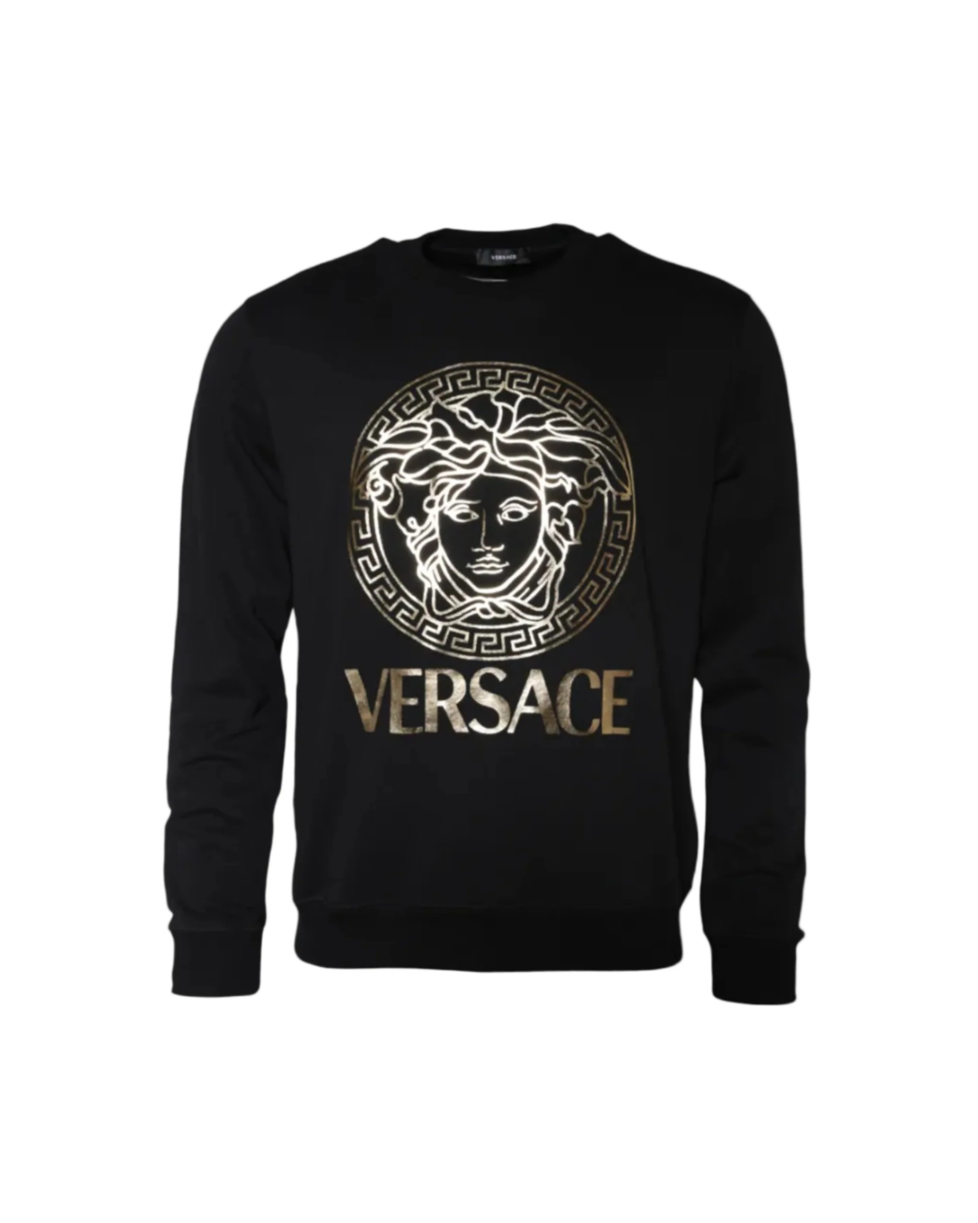 Versace – Medusa Logo Cotton Sweatshirt Black & Gold