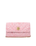 Versace – Barocco Quilted Chain Clutch Pink