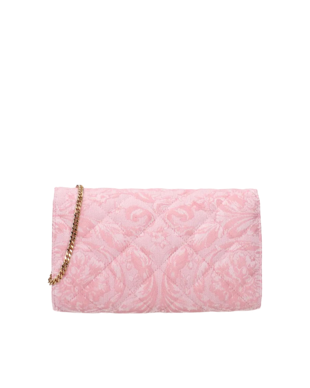 Versace – Barocco Quilted Chain Clutch Pink