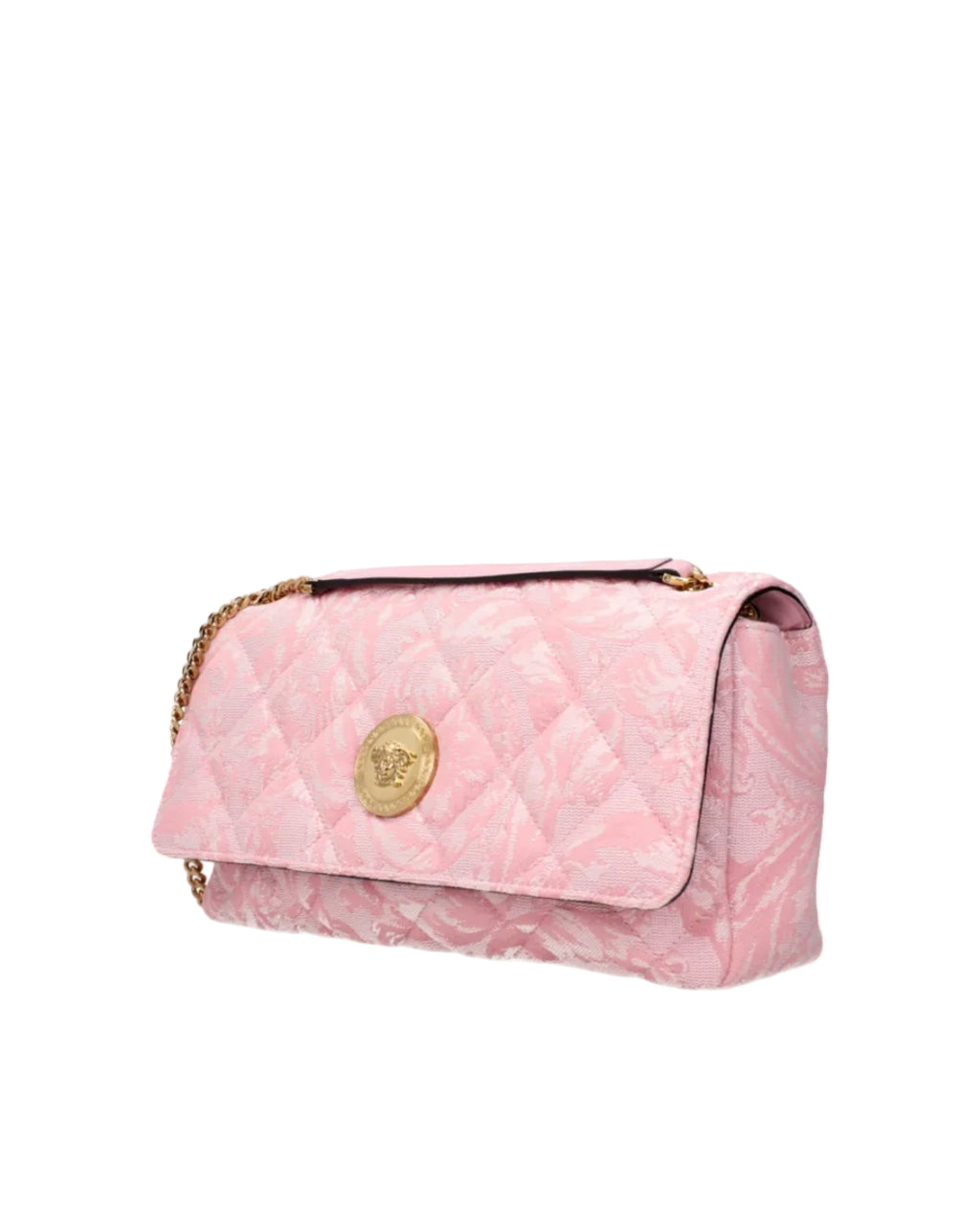 Versace – Barocco Quilted Chain Shoulder Bag Pink Large