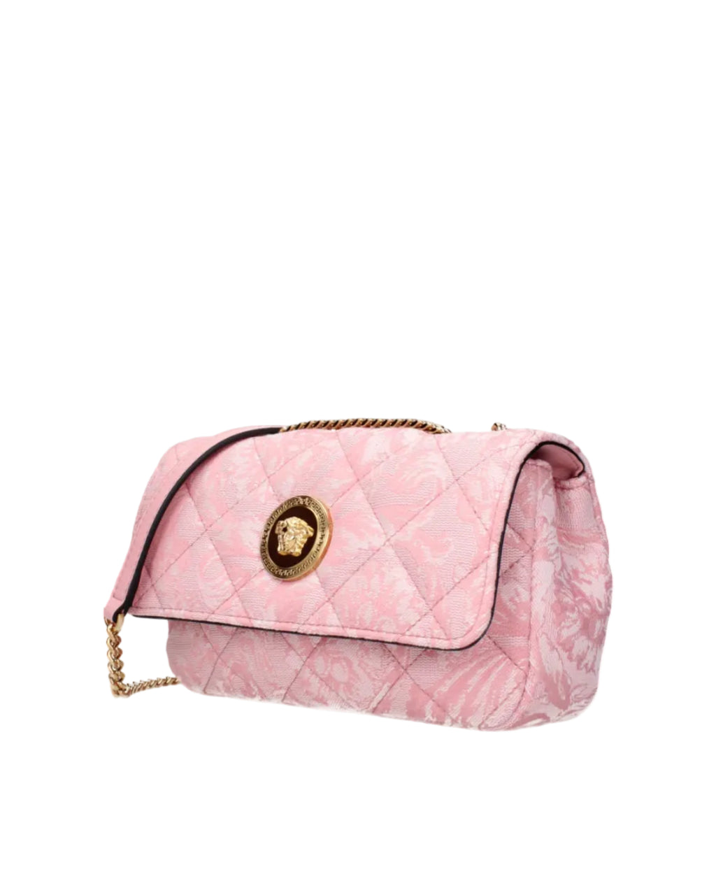 Versace – Barocco Quilted Chain Shoulder Bag Pink