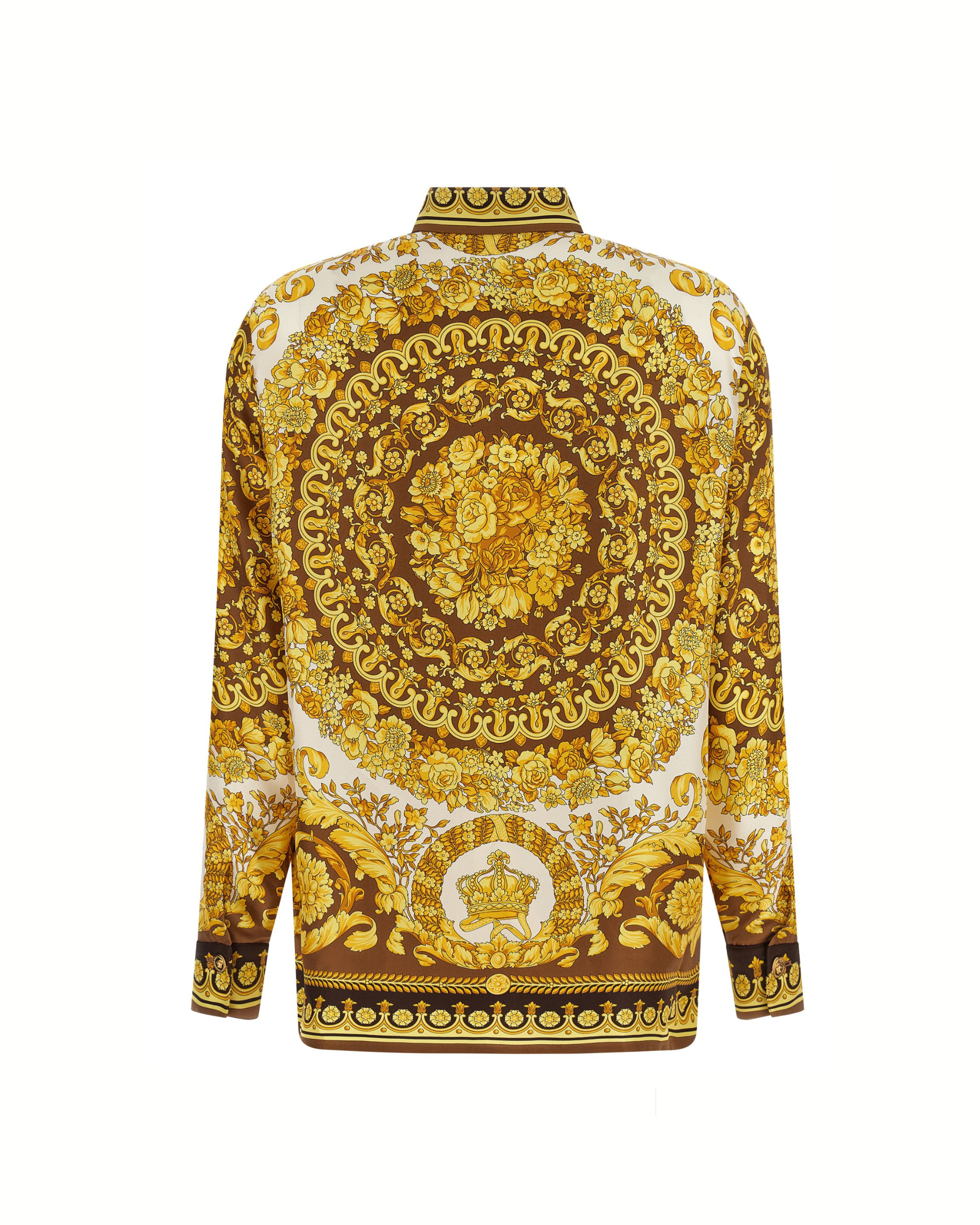 Versace – Barocco Silk Twill Shirt Gold