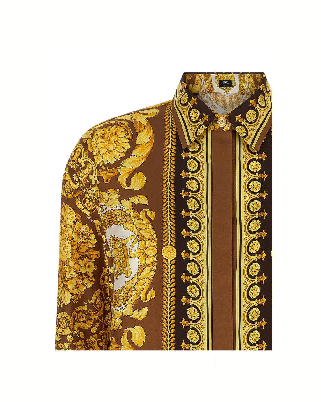 Versace – Barocco Silk Twill Shirt Gold