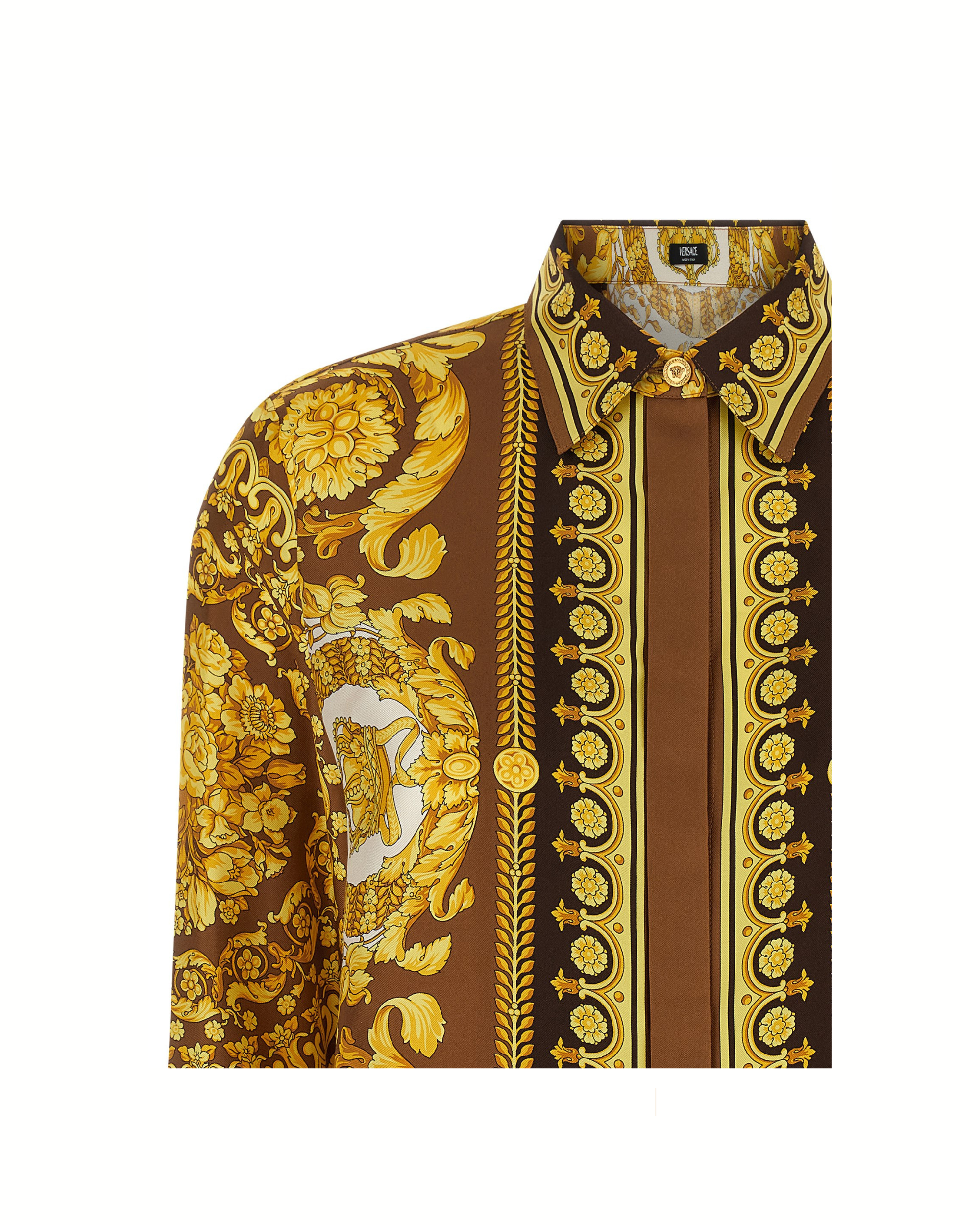 Versace – Barocco Silk Twill Shirt Gold