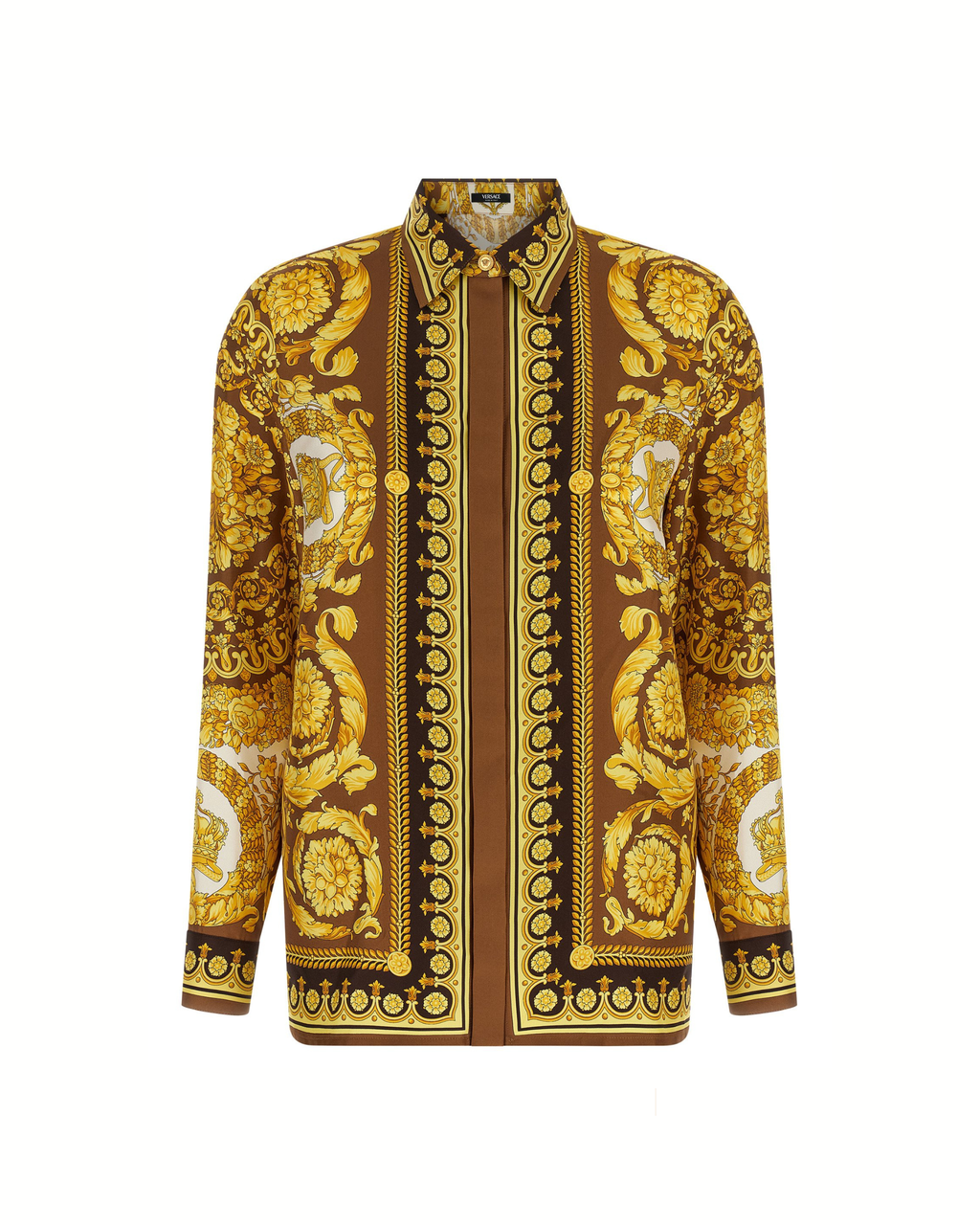 Versace – Barocco Silk Twill Shirt Gold
