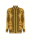 Versace – Barocco Silk Twill Shirt Gold