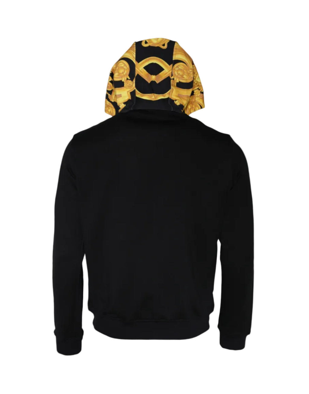 Versace – Baroque Print Full Zip Hoodie Black & Gold