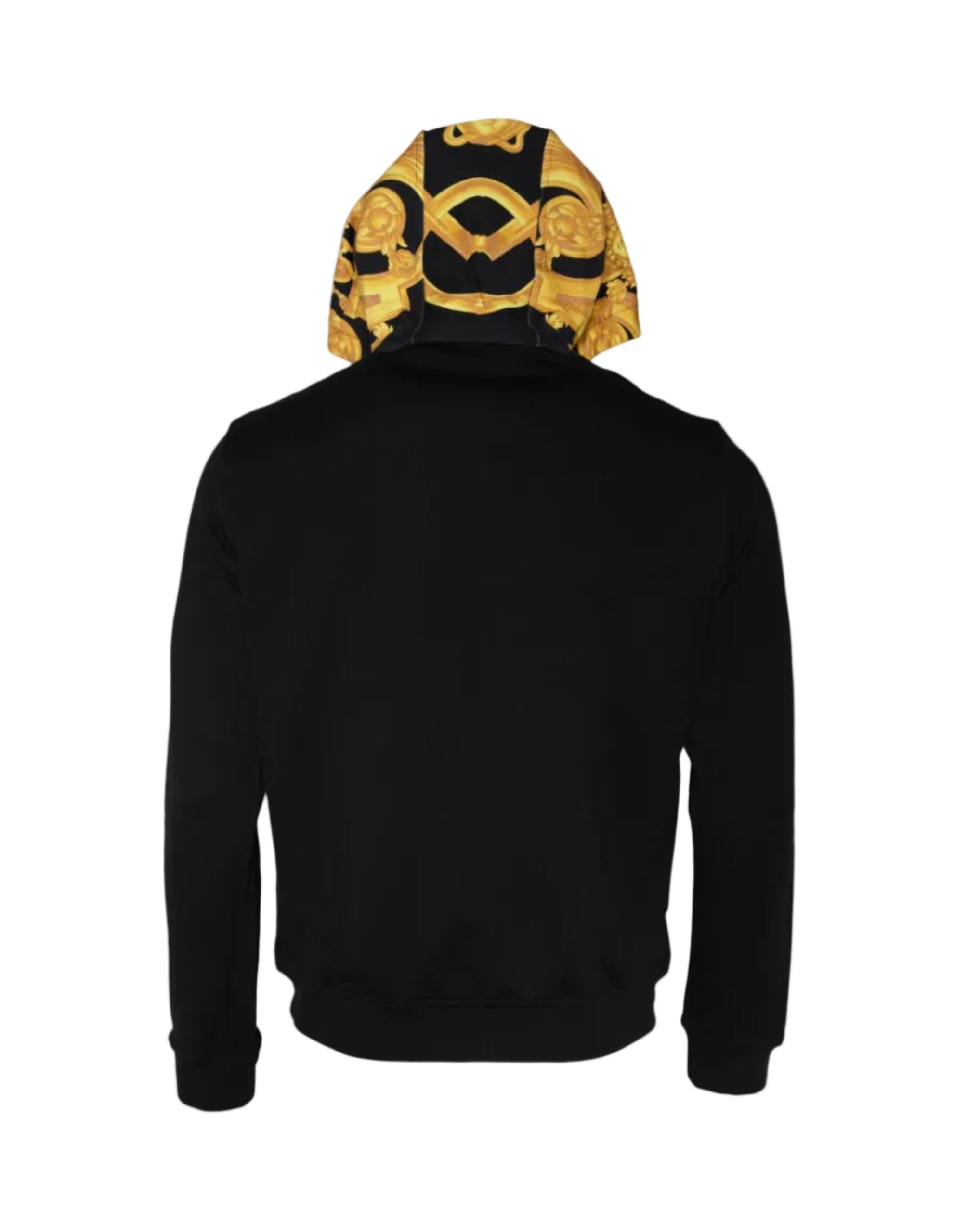 Versace – Baroque Print Full Zip Hoodie Black & Gold